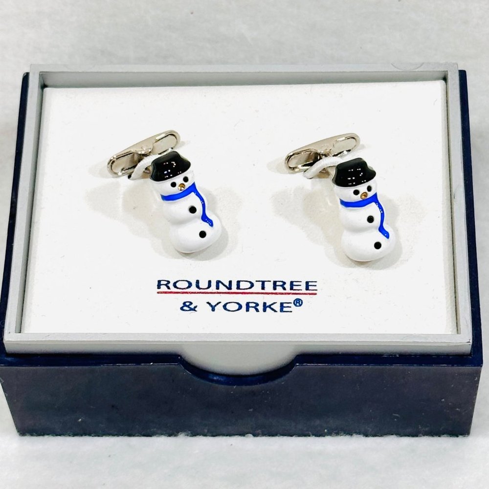 Roundtree & Yorke Snowmen Cufflinks - NIB